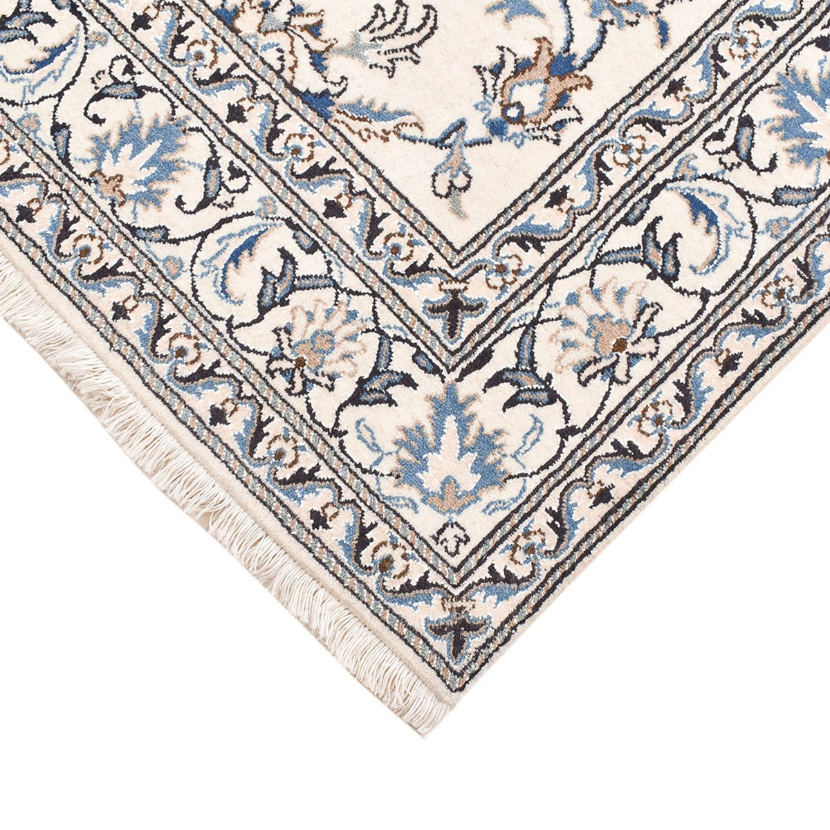 Perzisch tapijt - Nain - 203 x 145 cm - lichtgrijs