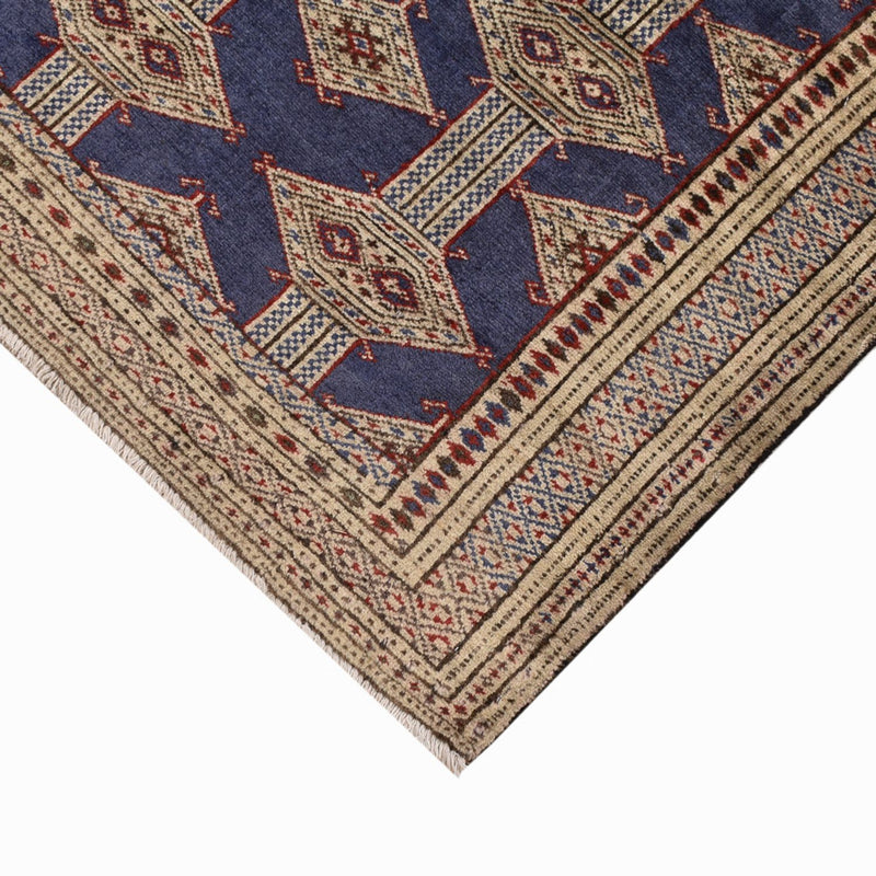 Turkaman tapijt - 136 x 101 cm - donkerblauw