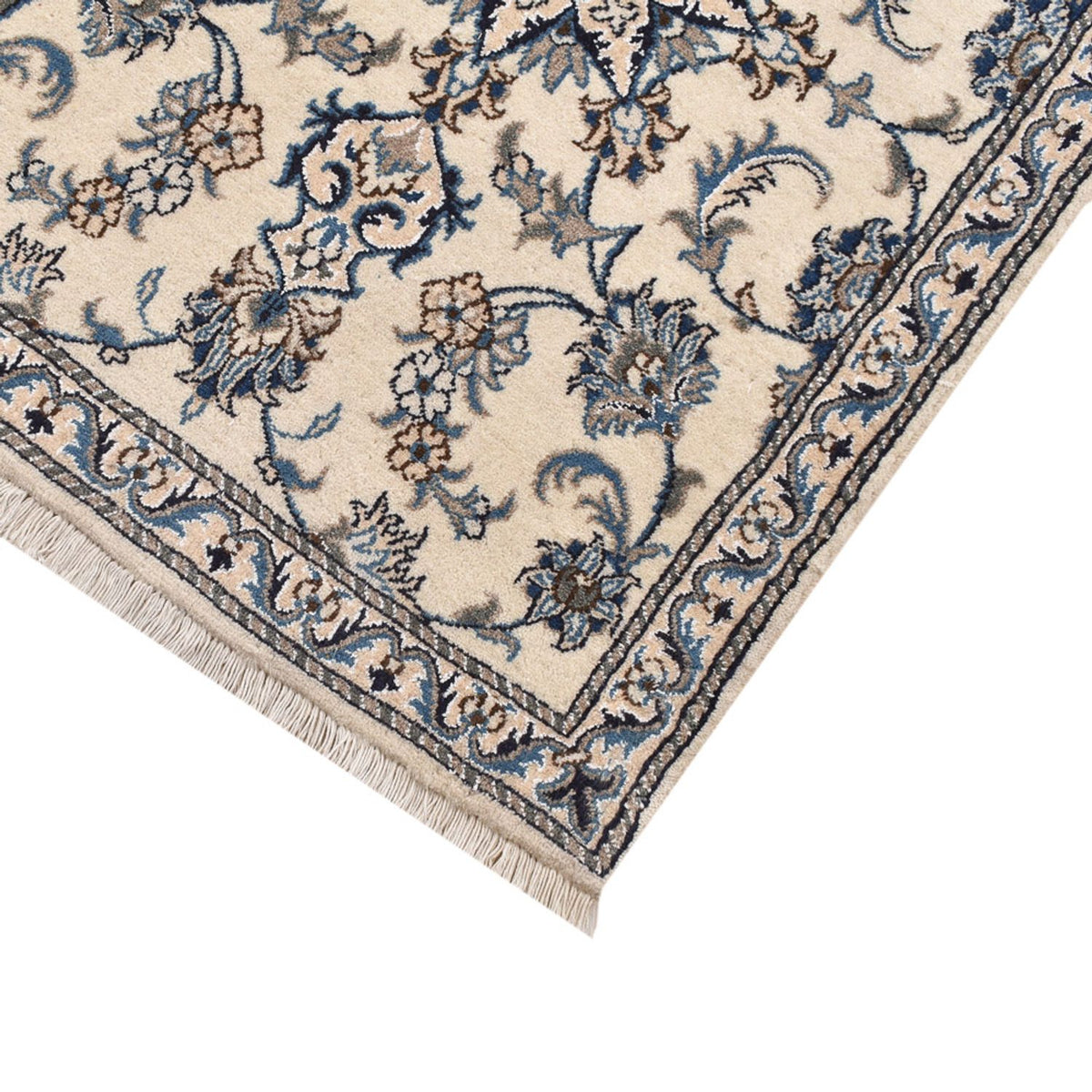 Loper Perzisch tapijt - Nain - 295 x 77 cm - wit  crème