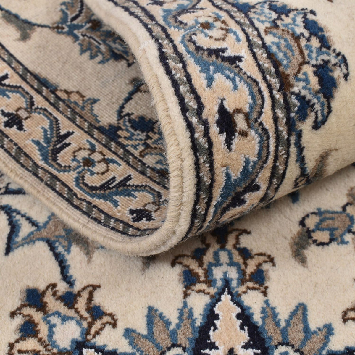 Loper Perzisch tapijt - Nain - 295 x 77 cm - wit  crème