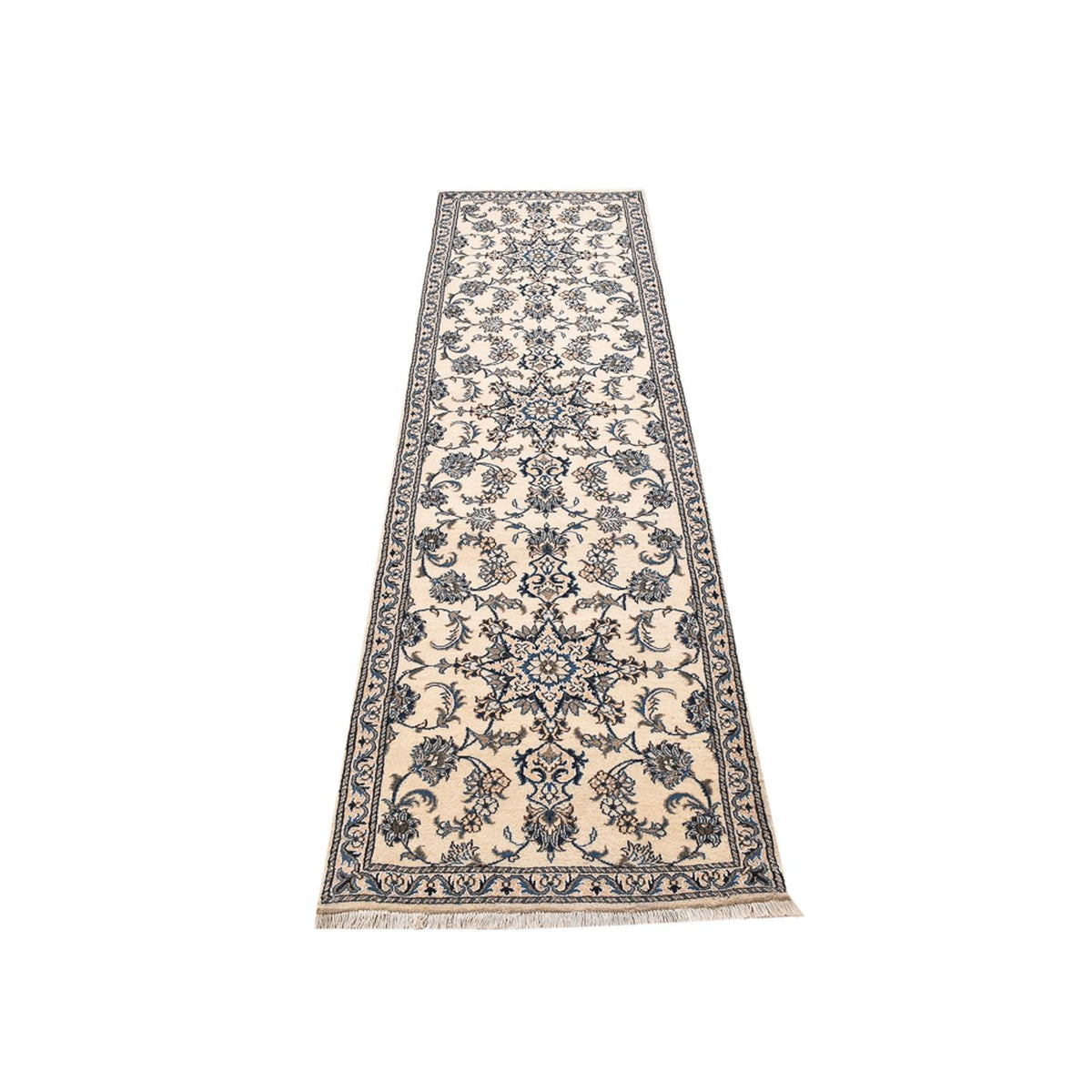 Loper Perzisch tapijt - Nain - 295 x 77 cm - wit  crème