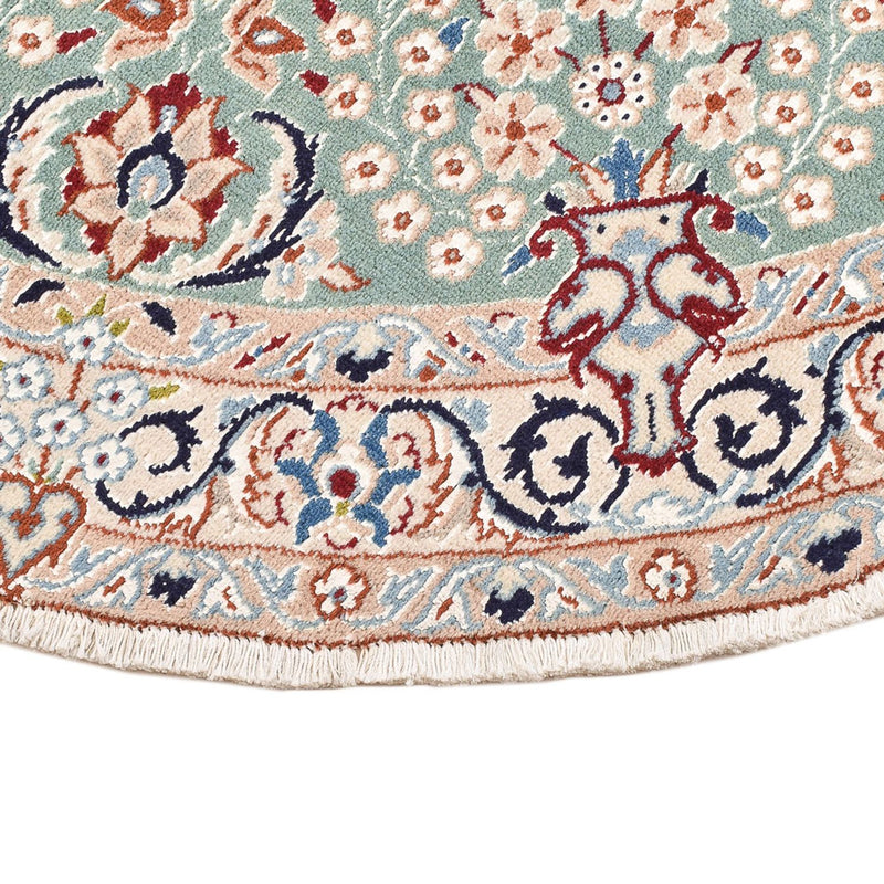 Perzisch tapijt - Nain - Koninklijk rond  - 139 x 139 cm - lichtgroen