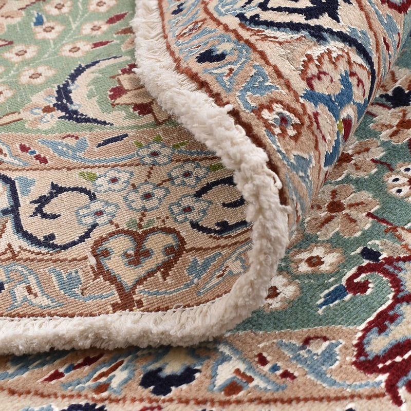 Perzisch tapijt - Nain - Koninklijk rond  - 139 x 139 cm - lichtgroen