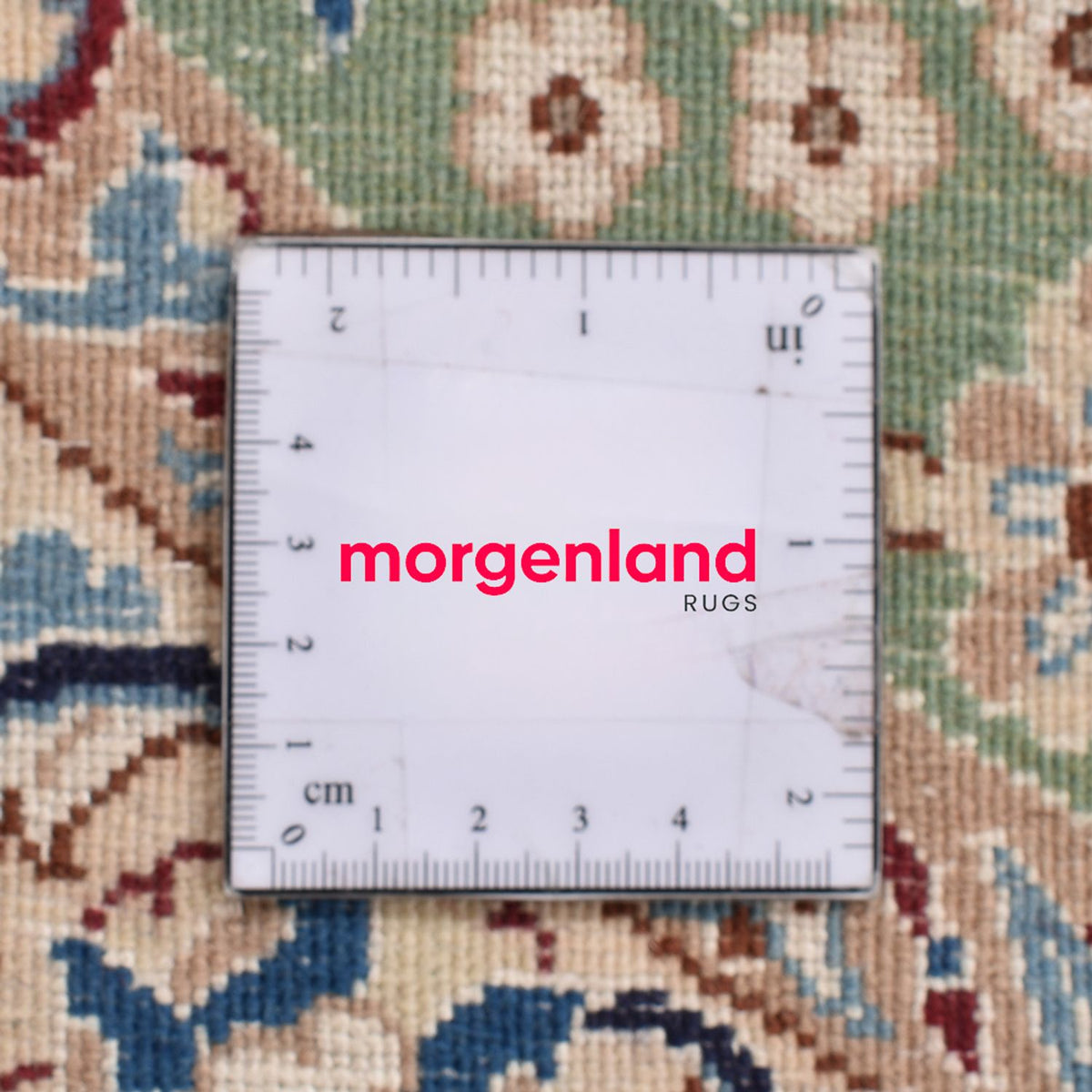 Perzisch tapijt - Nain - Koninklijk rond  - 139 x 139 cm - lichtgroen