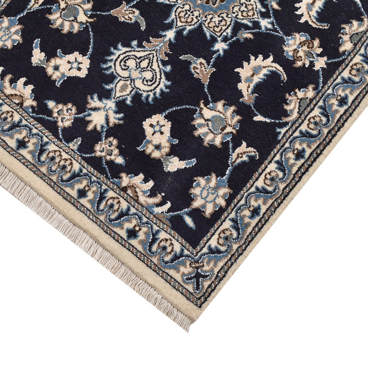 Loper Perzisch tapijt - Nain - 200 x 79 cm - donkerblauw