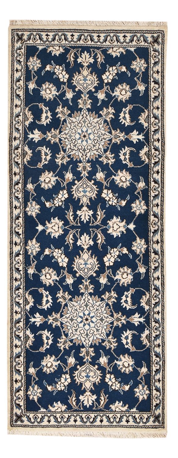 Loper Perzisch tapijt - Nain - 197 x 76 cm - donkerblauw