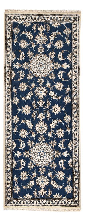 Loper Perzisch tapijt - Nain - 197 x 76 cm - donkerblauw