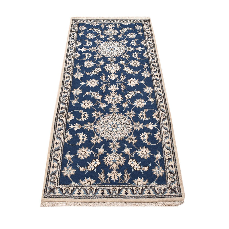 Loper Perzisch tapijt - Nain - 197 x 76 cm - donkerblauw