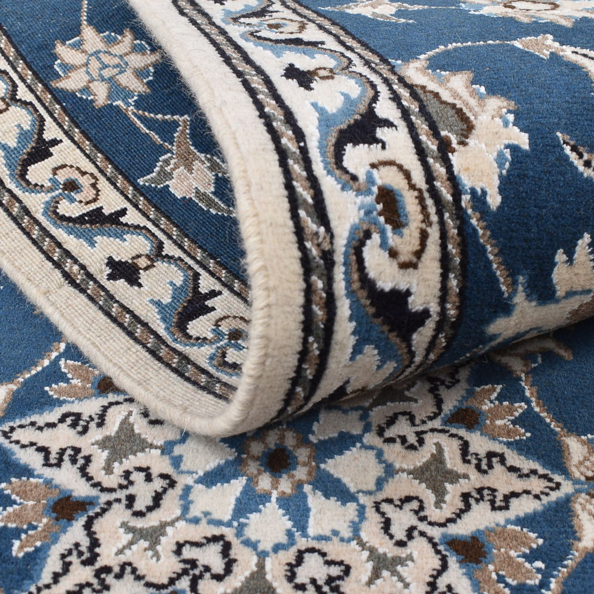 Loper Perzisch tapijt - Nain - 195 x 77 cm - zee blauw