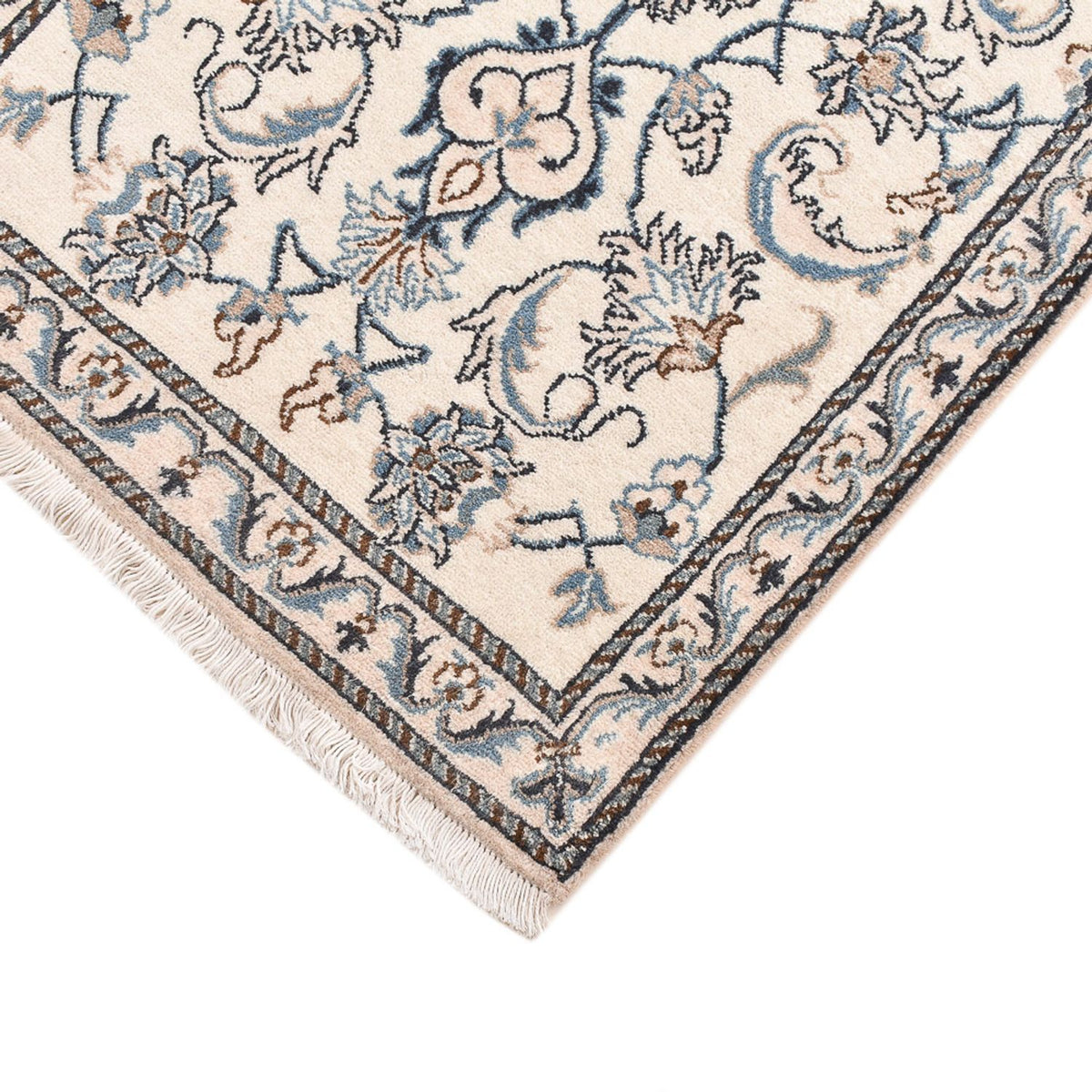 Perzisch tapijt - Nain - 143 x 68 cm - lichtgrijs