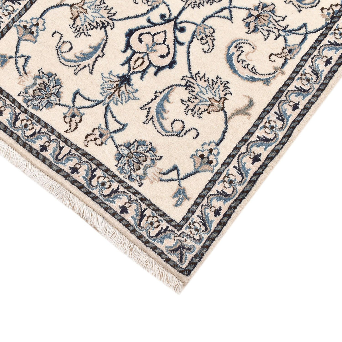 Perzisch tapijt - Nain - 143 x 70 cm - lichtgrijs