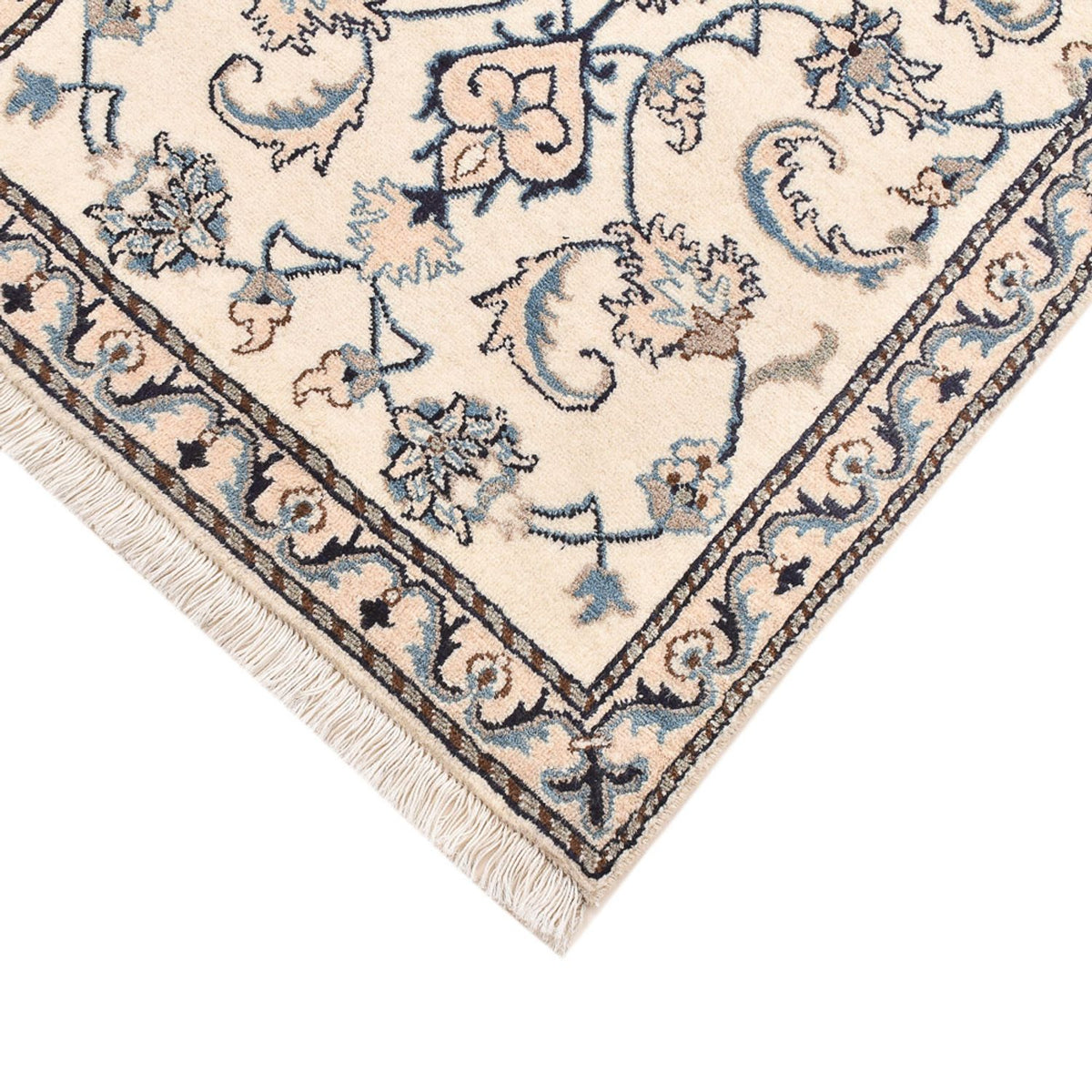 Perzisch tapijt - Nain - 139 x 68 cm - lichtgrijs