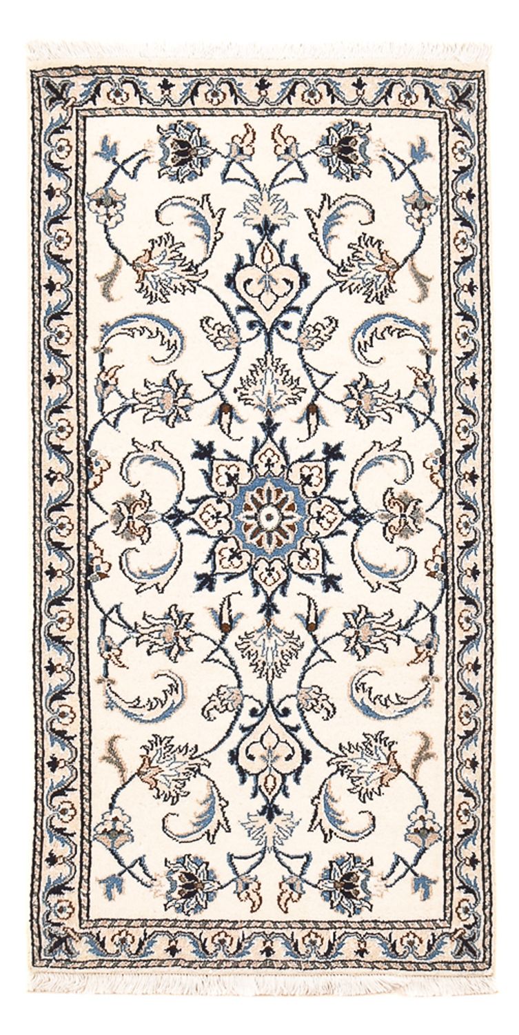 Perzisch tapijt - Nain - 141 x 69 cm - lichtgrijs