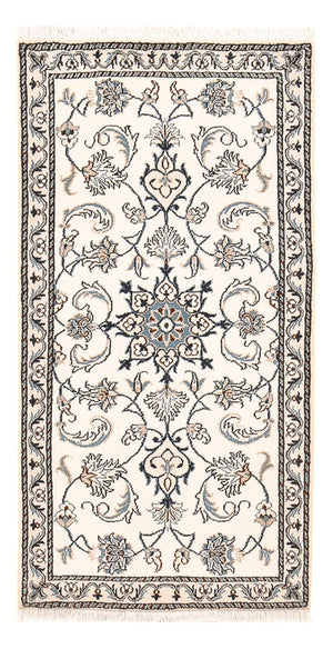 Perzisch tapijt - Nain - 136 x 67 cm - lichtgrijs