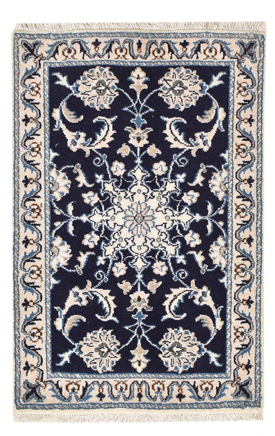 Perzisch tapijt - Nain - 90 x 60 cm - donkerblauw