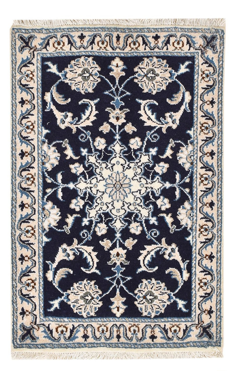 Perzisch tapijt - Nain - 90 x 60 cm - donkerblauw