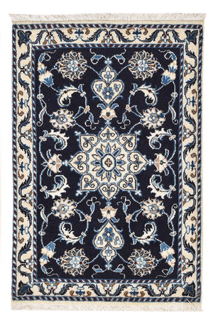 Perzisch tapijt - Nain - 90 x 62 cm - donkerblauw