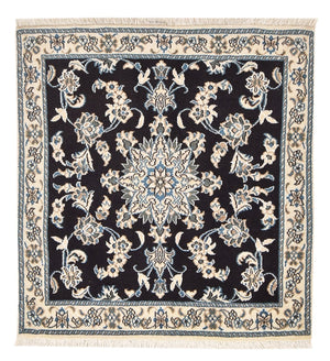 Loper Perzisch tapijt - Nain - 100 x 93 cm - donkerblauw