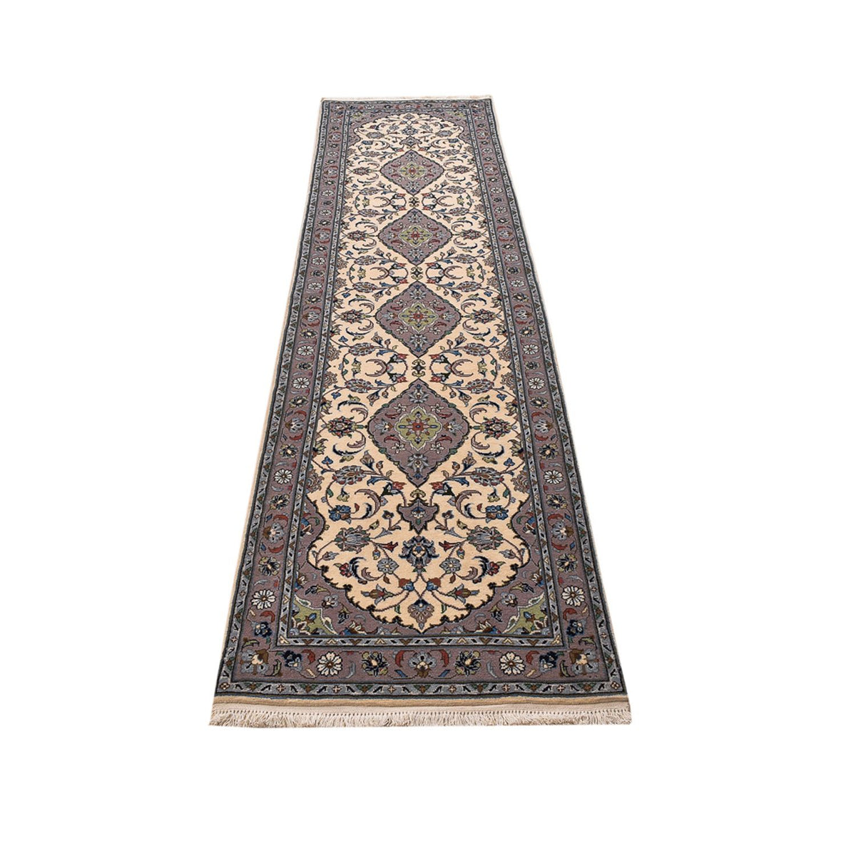 Loper Perzisch tapijt - Keshan - 308 x 80 cm - beige