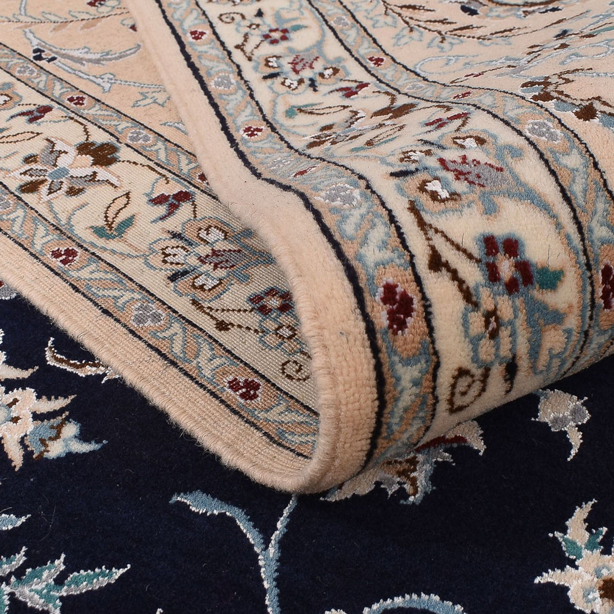 Perzisch tapijt - Nain - Premium vierkant  - 206 x 206 cm - donkerblauw