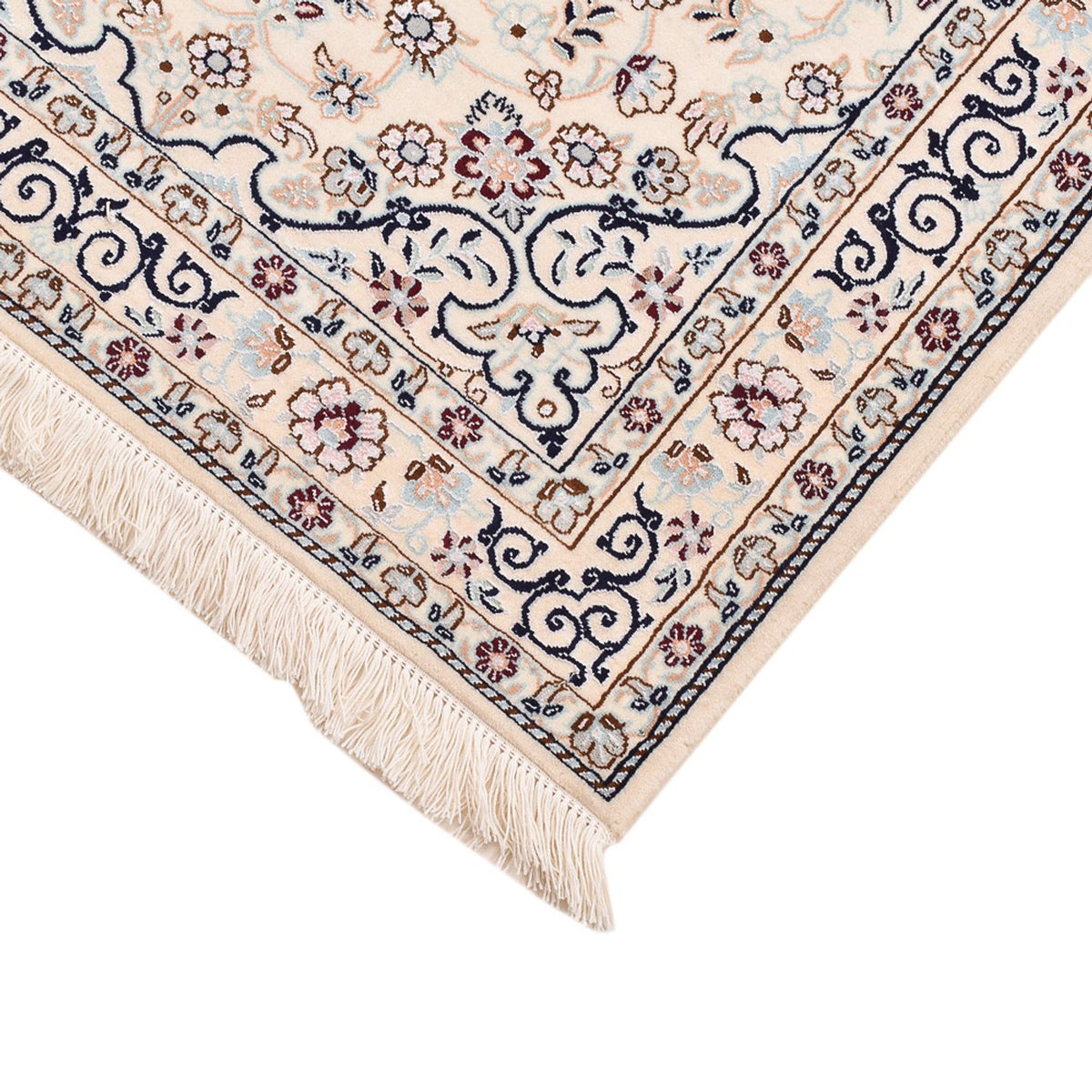 Perzisch tapijt - Nain - Koninklijk - 105 x 81 cm - lichtgrijs