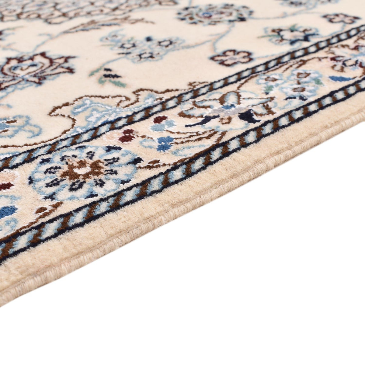 Perzisch tapijt - Nain - Koninklijk - 109 x 69 cm - lichtgrijs