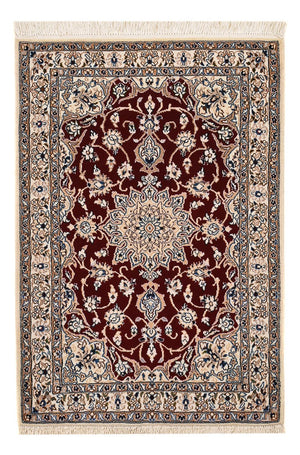 Perzisch tapijt - Nain - Koninklijk - 94 x 63 cm - donkerrood