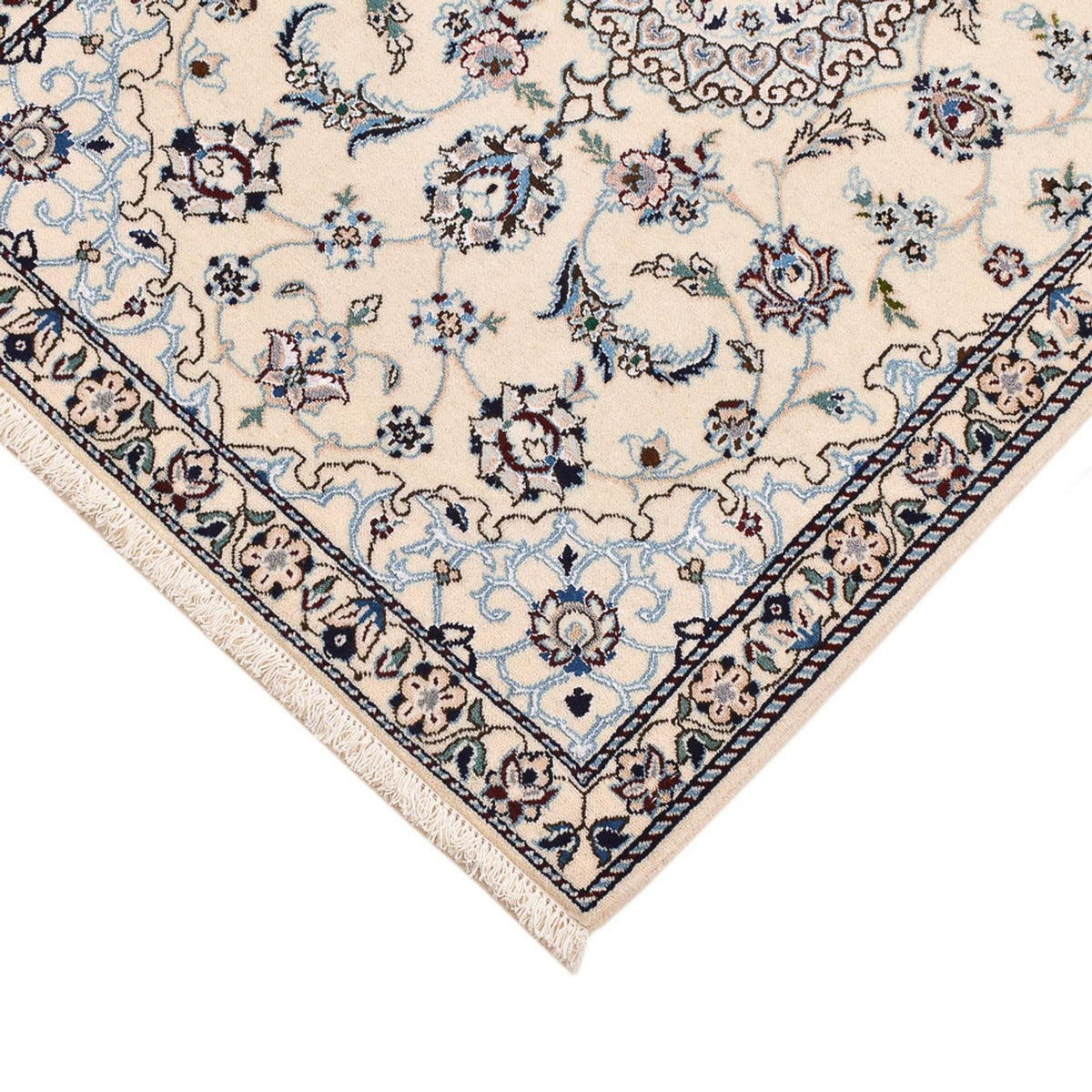 Perzisch tapijt - Nain - Koninklijk - 96 x 64 cm - lichtgrijs