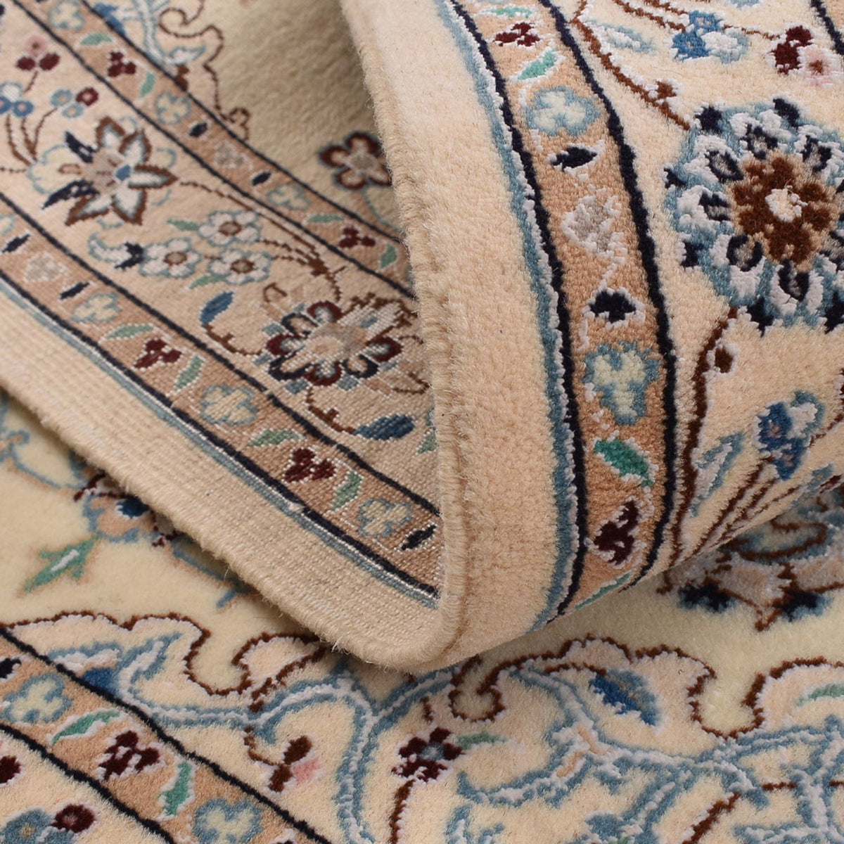 Perzisch tapijt - Nain - Koninklijk - 113 x 74 cm - lichtgrijs