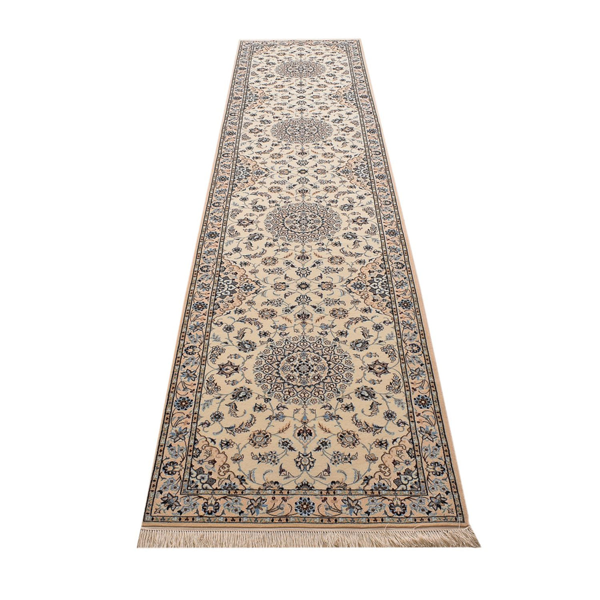Loper Perzisch tapijt - Nain - Premium - 397 x 87 cm - beige