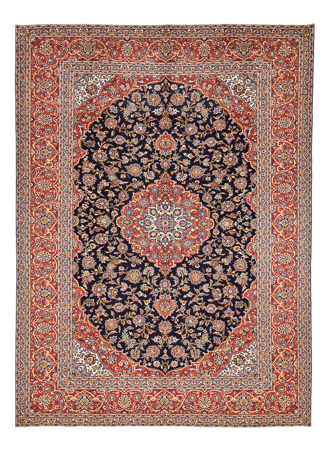 Perzisch tapijt - Keshan - 398 x 295 cm - donkerblauw