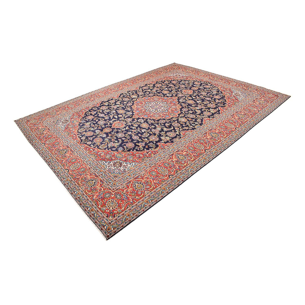 Perzisch tapijt - Keshan - 398 x 295 cm - donkerblauw