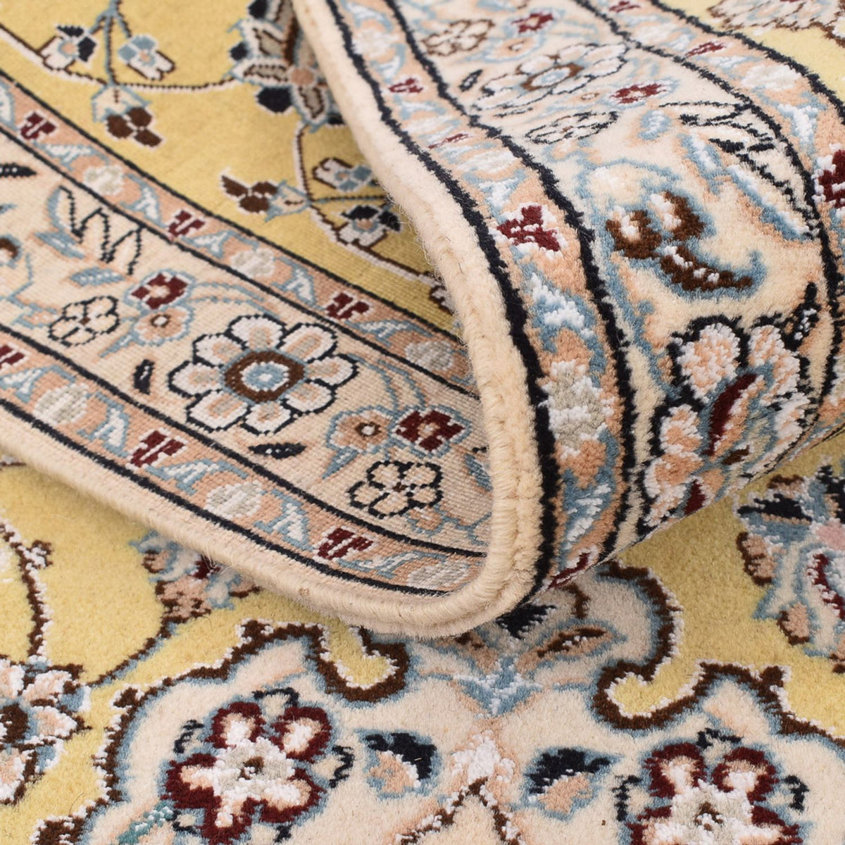 Loper Perzisch tapijt - Nain - Koninklijk - 273 x 88 cm - geel