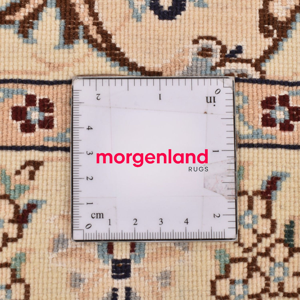 Loper Perzisch tapijt - Nain - Koninklijk - 348 x 89 cm - wit  crème