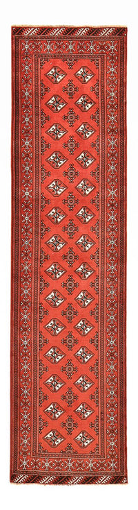 Loper Turkaman tapijt - 376 x 98 cm - rood