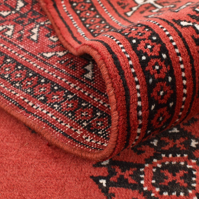Loper Turkaman tapijt - 376 x 98 cm - rood
