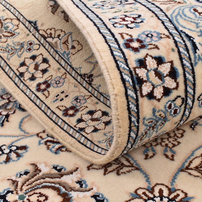 Loper Perzisch tapijt - Nain - Koninklijk - 303 x 86 cm - wit  crème