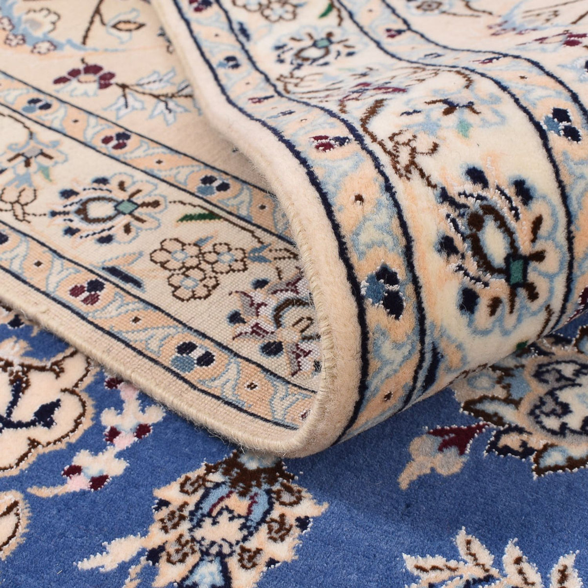 Perzisch tapijt - Nain - Premium vierkant  - 246 x 253 cm - blauw