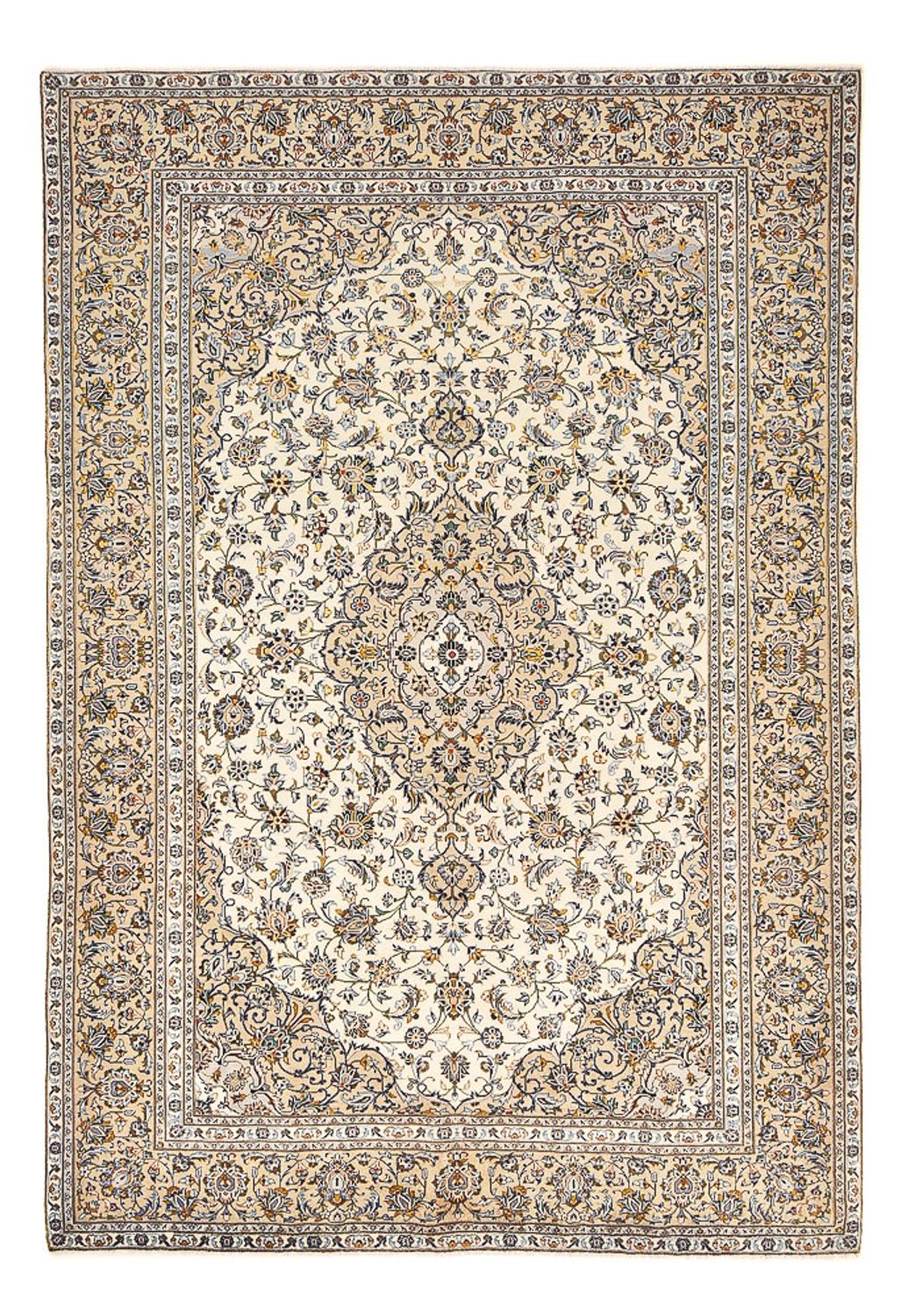 Perzisch tapijt - Keshan - 343 x 238 cm - licht beige