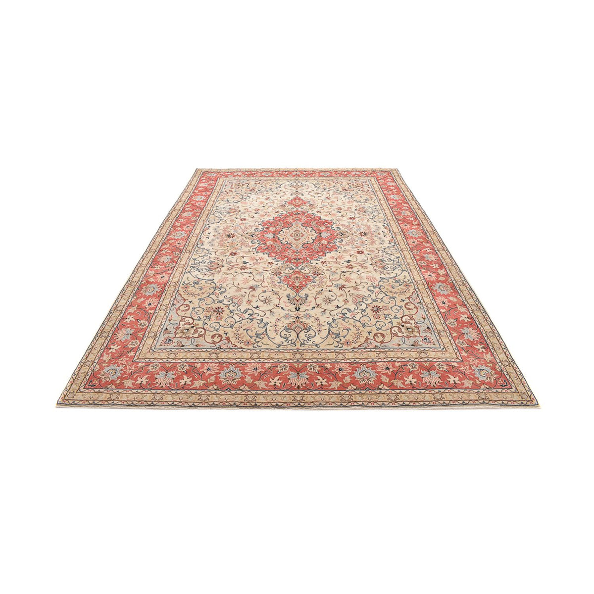 Perzisch tapijt - Keshan - 342 x 243 cm - licht beige