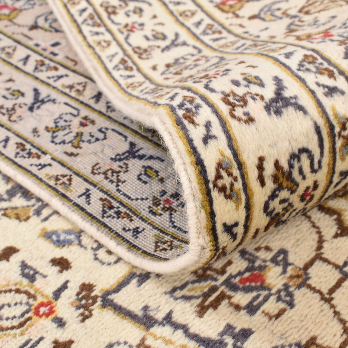 Perzisch tapijt - Keshan - 345 x 239 cm - licht beige