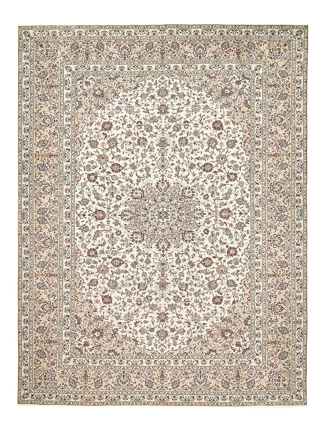 Perzisch tapijt - Keshan - 397 x 293 cm - licht beige