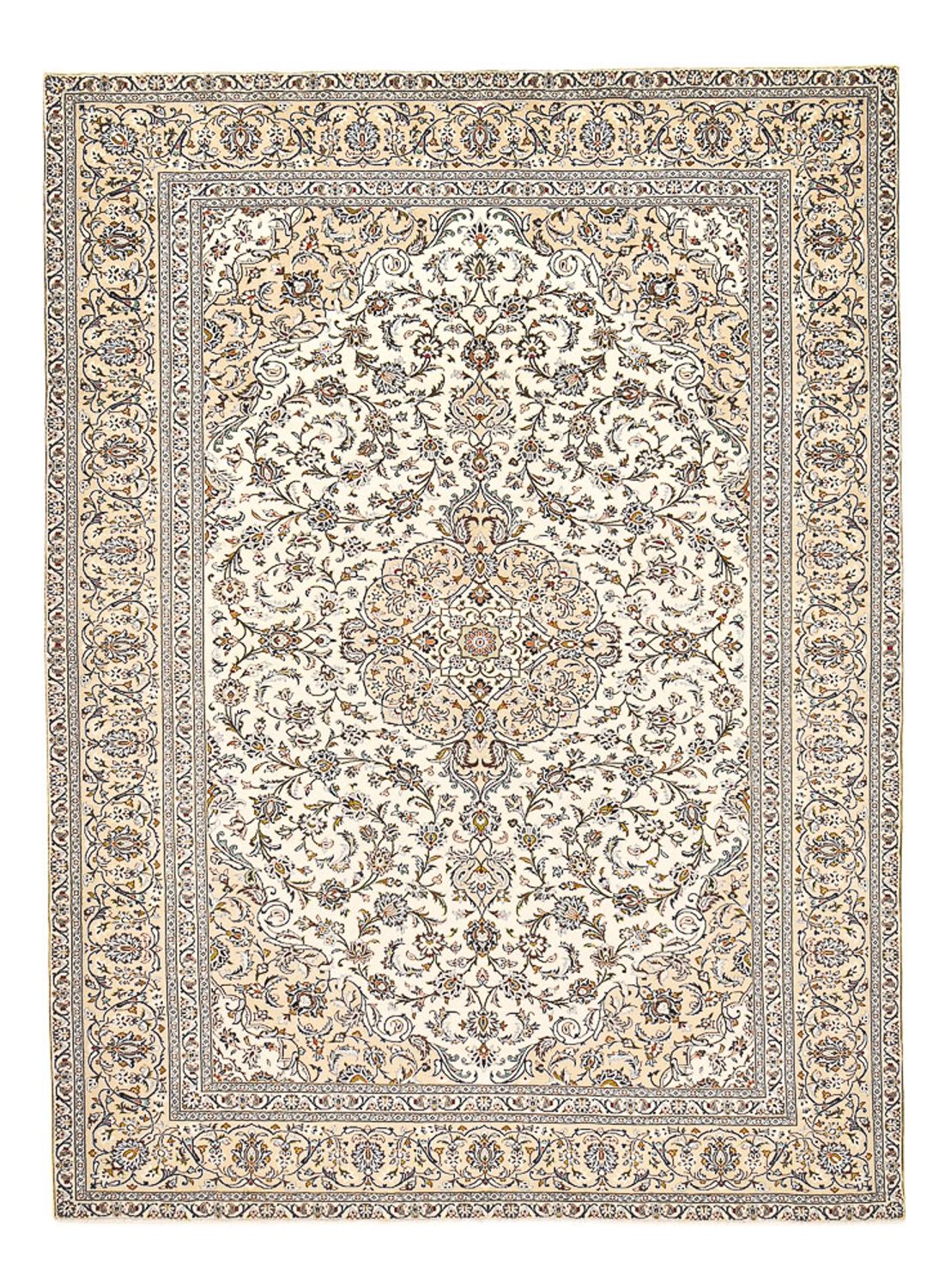 Perzisch tapijt - Keshan - 400 x 288 cm - licht beige