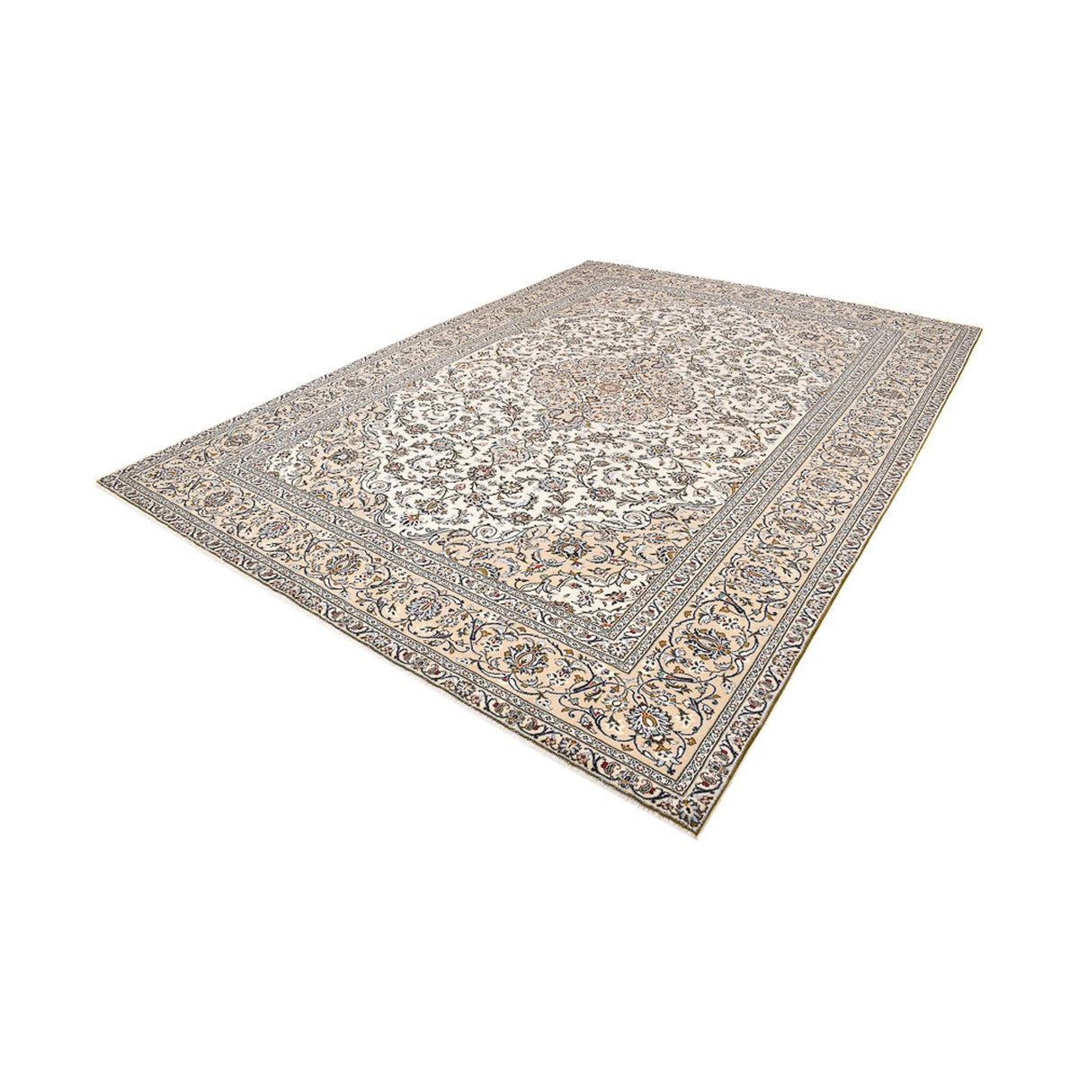 Perzisch tapijt - Keshan - 400 x 288 cm - licht beige