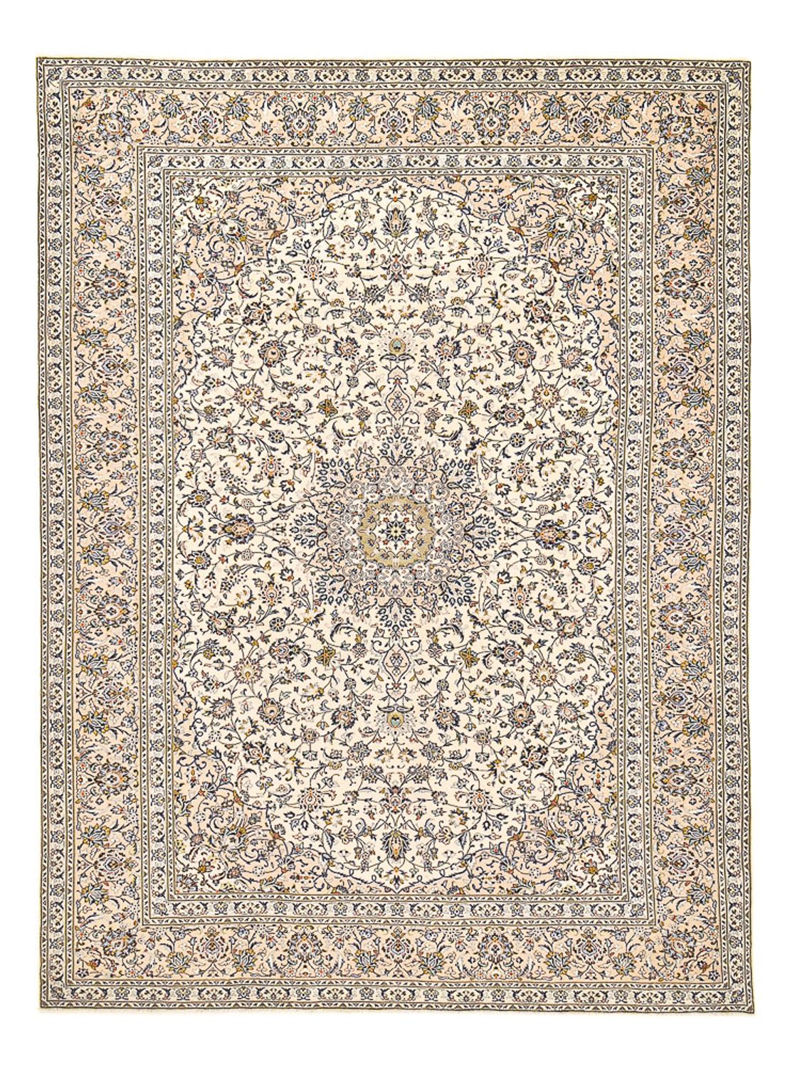 Perzisch tapijt - Keshan - 405 x 292 cm - licht beige