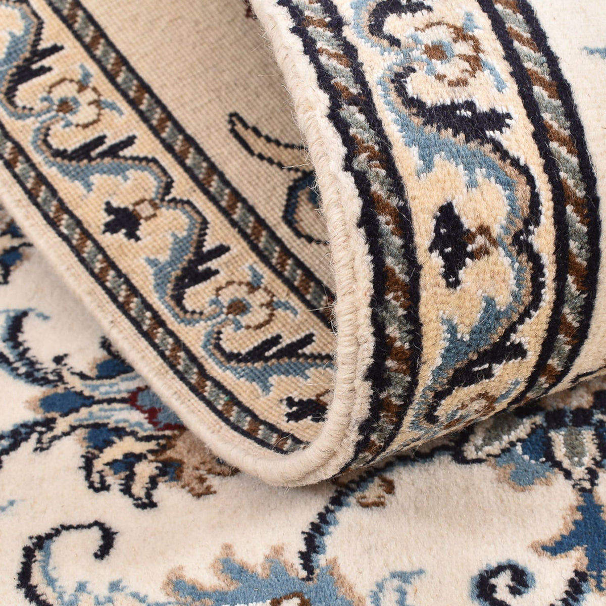 Loper Perzisch tapijt - Nain - 298 x 78 cm - wit  crème