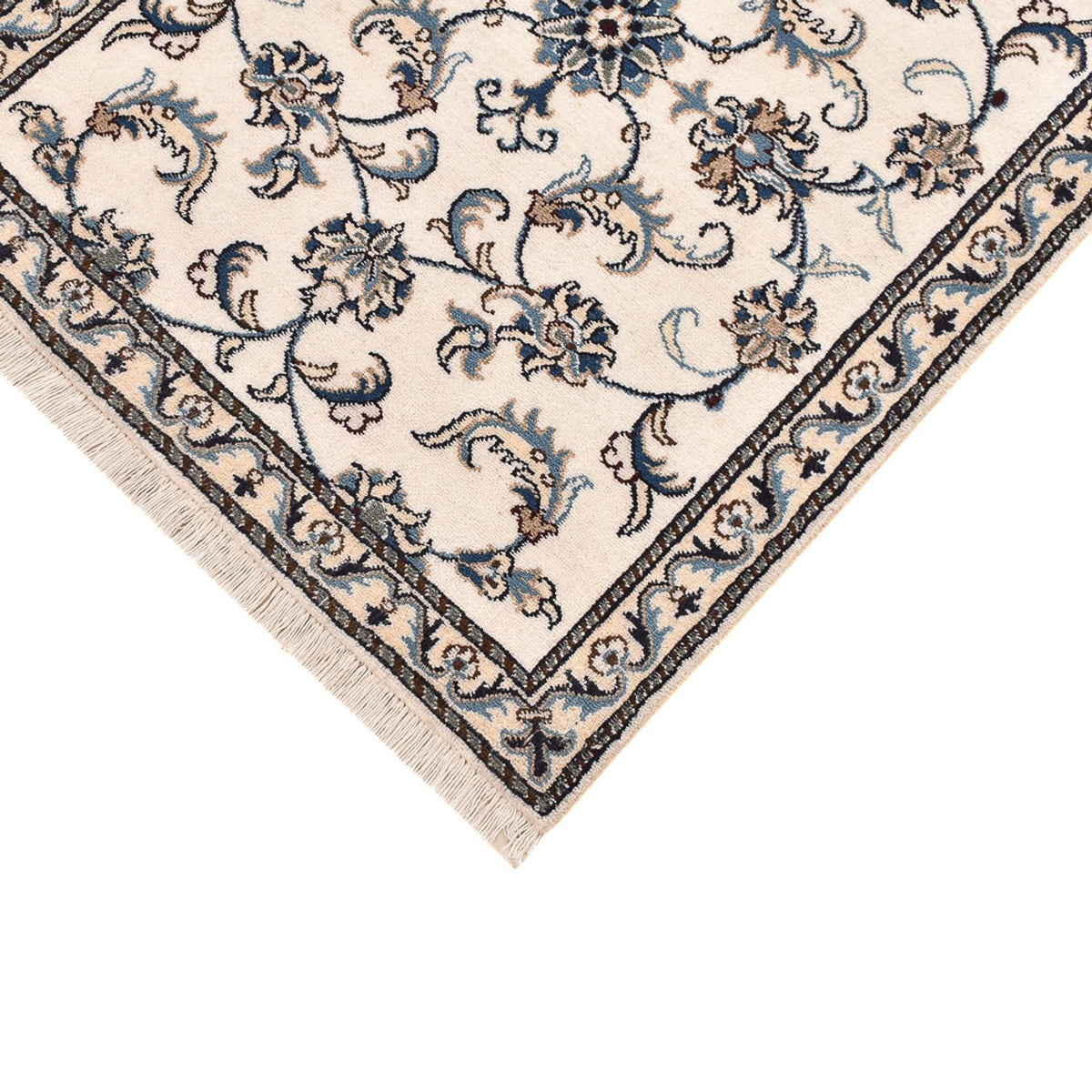 Loper Perzisch tapijt - Nain - 289 x 77 cm - wit  crème