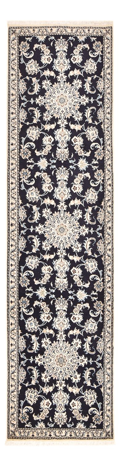 Loper Perzisch tapijt - Nain - 292 x 78 cm - donkerblauw