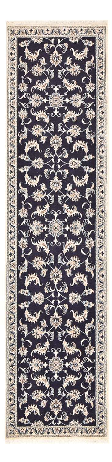 Loper Perzisch tapijt - Nain - 298 x 78 cm - donkerblauw