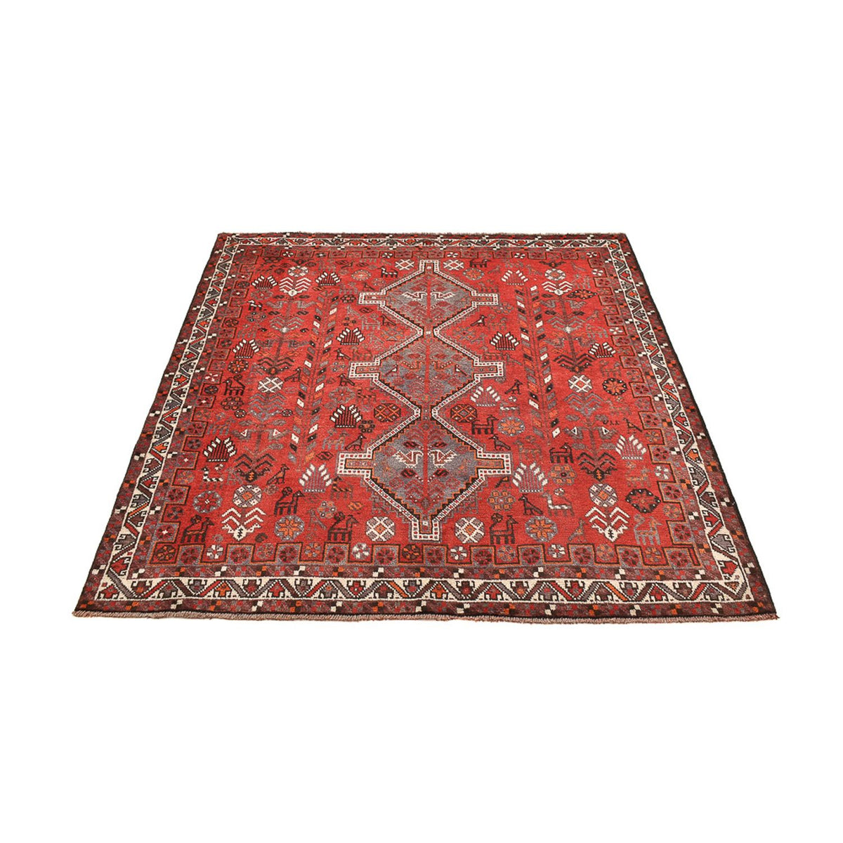Perzisch Tapijt - Nomadisch vierkant  - 184 x 165 cm - rood
